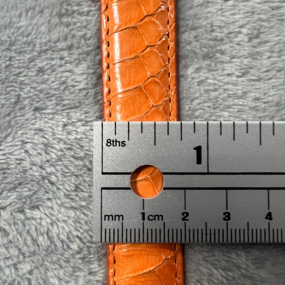 LB Belt Co Snakeskin Golf Belt Womens M Orange Concho Skinny Casual Preppy - Picture 10 of 11